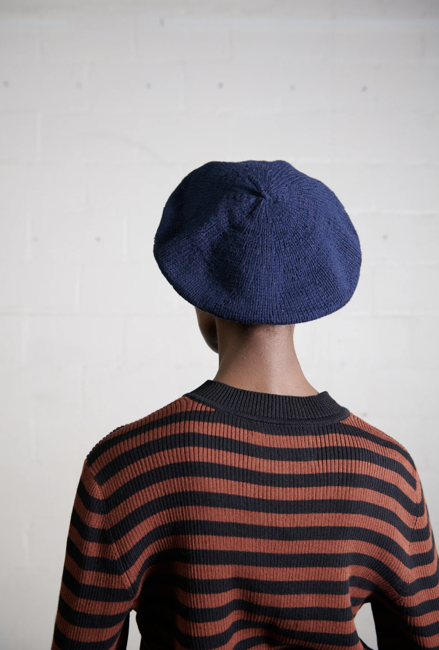 Maria Stanley Cotton Beret - Navy — Cocobolo